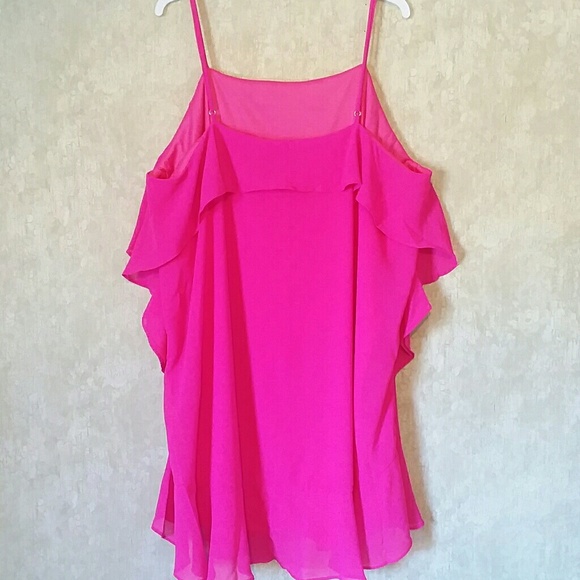 Pink mini dress with ruffles plus size 1X 2X 3X - Picture 5 of 6